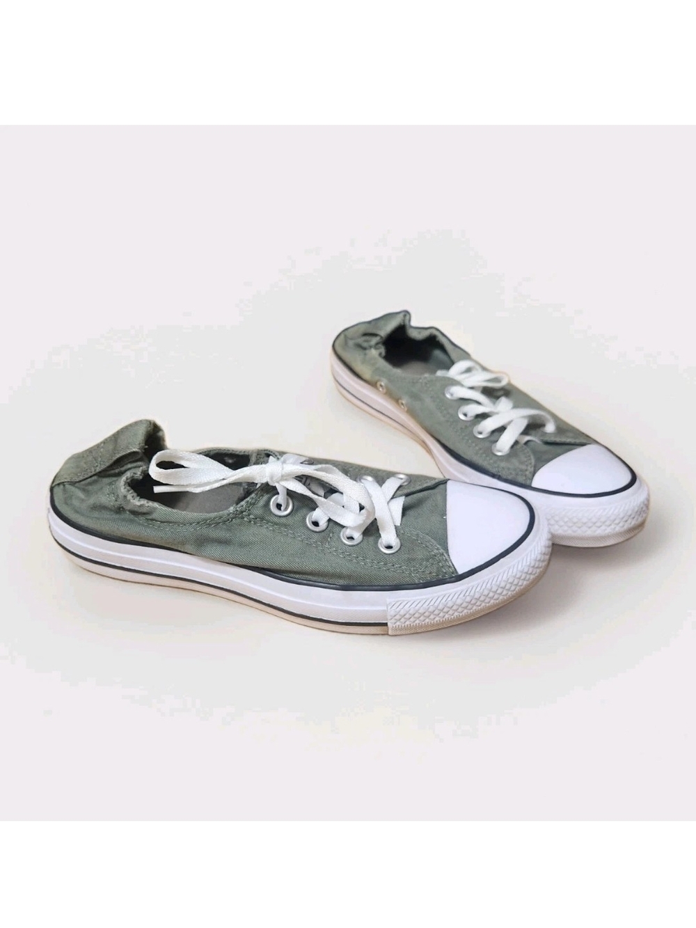 Converse Chuck Taylor All Star Shoreline Slip On Shoes 7 Army Olive Green EUC - Picture 2 of 12
